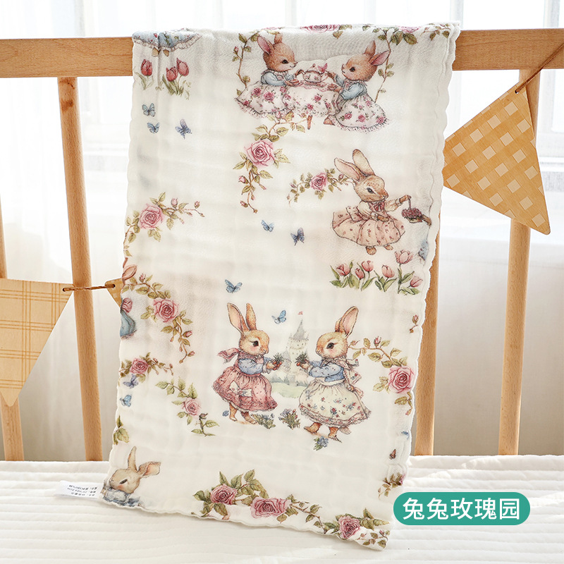 Picture of Baby Type A Gauze Towel Cotton Children's Wash Towel Small Square Towel Slipper Towel Newborn Baby Bathing Face Wash Hand