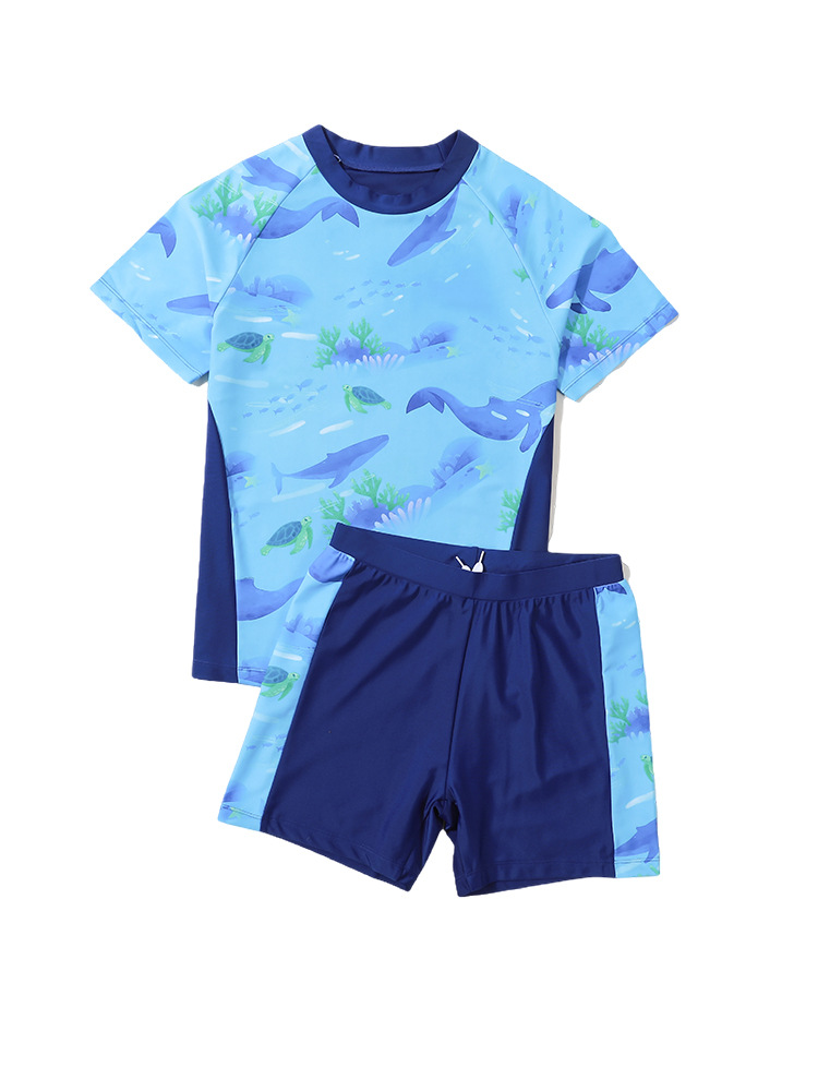 Picture of Children's Swimsuit Boys 2025 New Style Middle and Big Kids Teenager Summer Boys Split Swimsuit Swimsuit Swimsuit suit Trunks