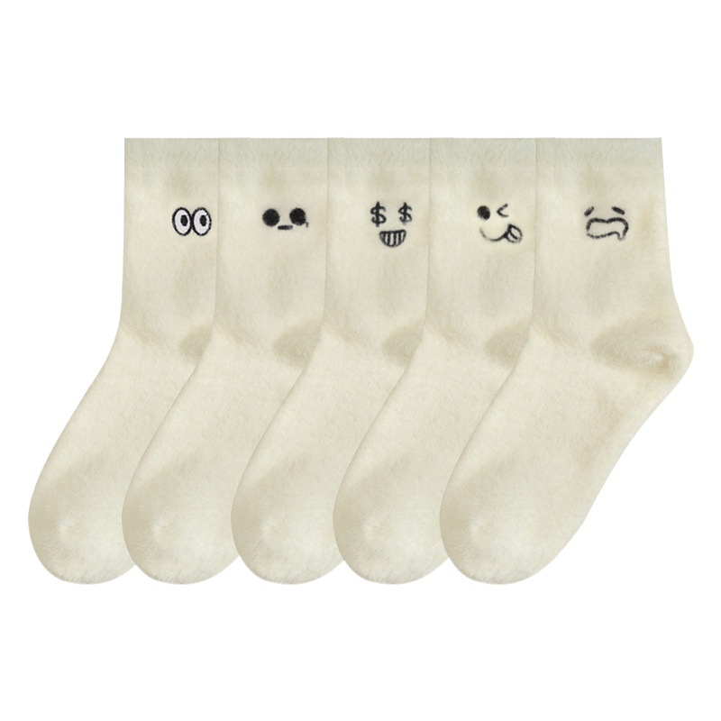 Floor socks children autumn and winter velvet mink velvet tube socks ins wind students sleep coral velvet socks Zhuji
