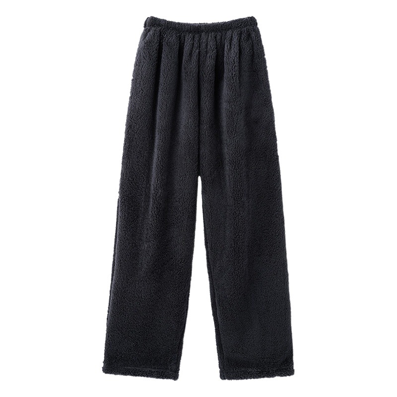 Super Thick Coral Fleece Pajama Pants Men's fleece-lined Thick Pajama Pants Exterior Wearing Warm Flannel plus size 100.00kg Plush