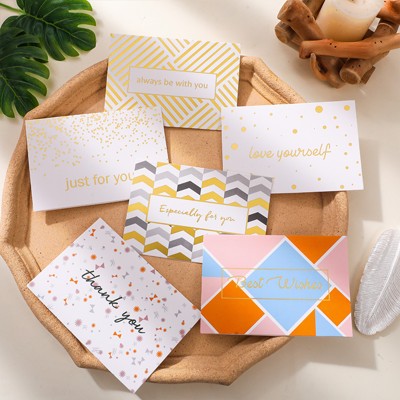 Mid-Autumn Festival greeting card with envelope bronzing Thank you blessing message card business thank you card 6 a set of envelopes