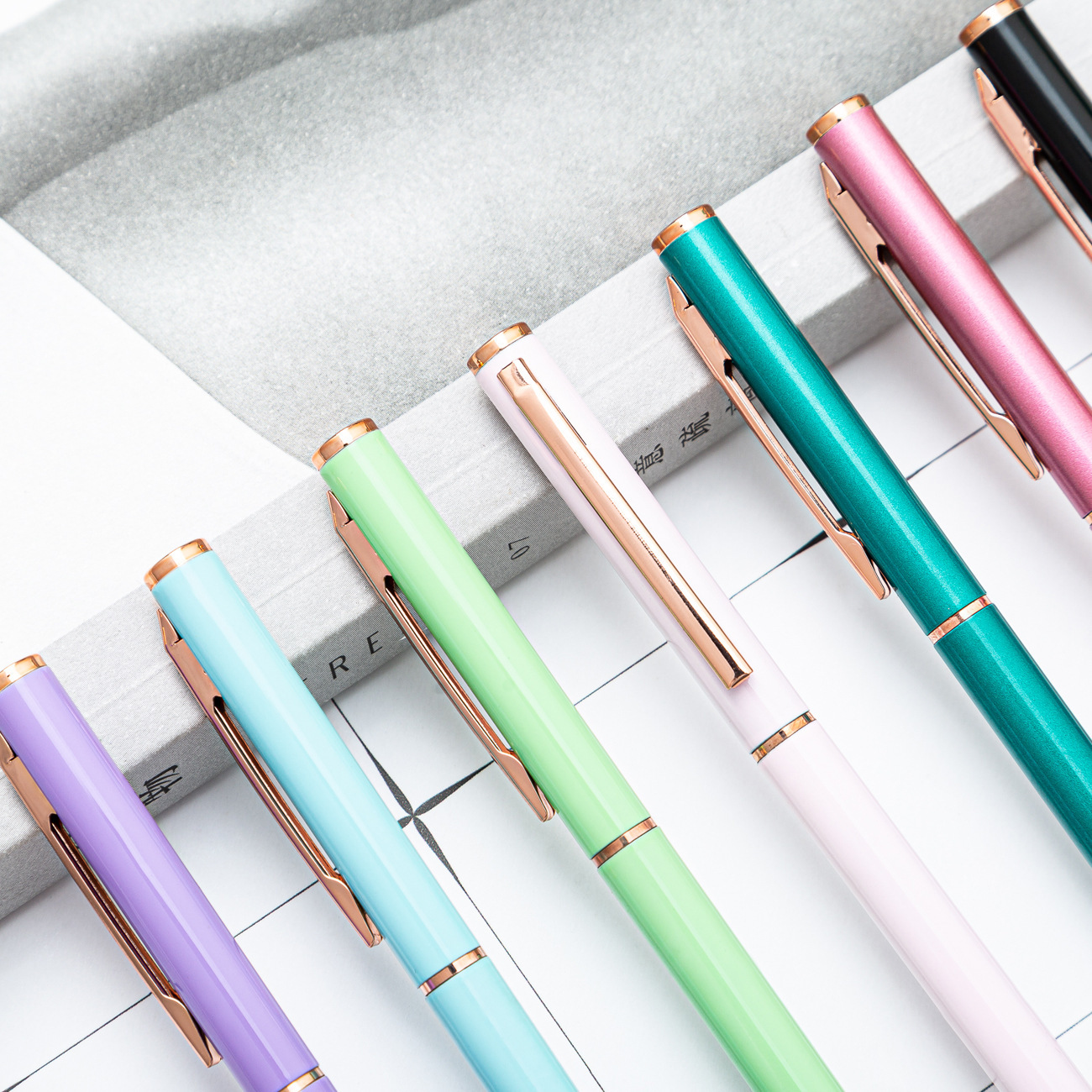Picture of Metal pen flat head Gao Shi pen spot multicolored pen wholesale business advertising pen printing LOGO small Gao Shi ballpoint pen