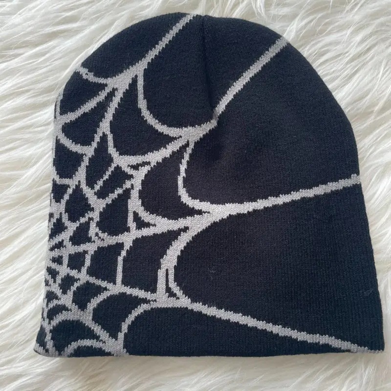 Picture of Hot sale spider web Y2K foreign trade knitted hat European and American hat trend winter hat jacquard special cross-border factory straight hair