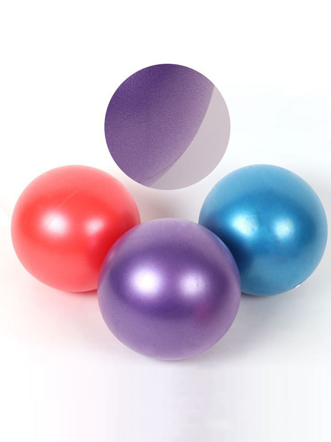 PVC Pilates Yoga Ball 25CM Frosted Explosion-proof Balanced Wheat Tube Ball Small Ball Yoga Gymnastics Fitness Clip Back Ball