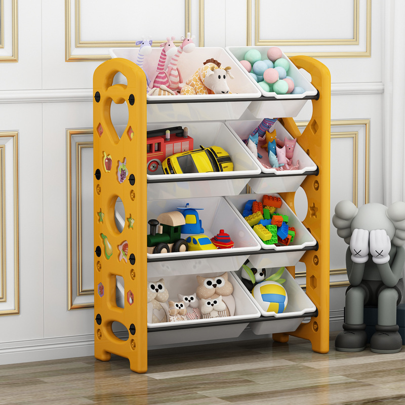 Picture of Children's Toy Storage Rack Household Kindergarten Baby Storage Rack Floor Multi-Layer Finishing Rack Storage Cabinet Plastic Basket