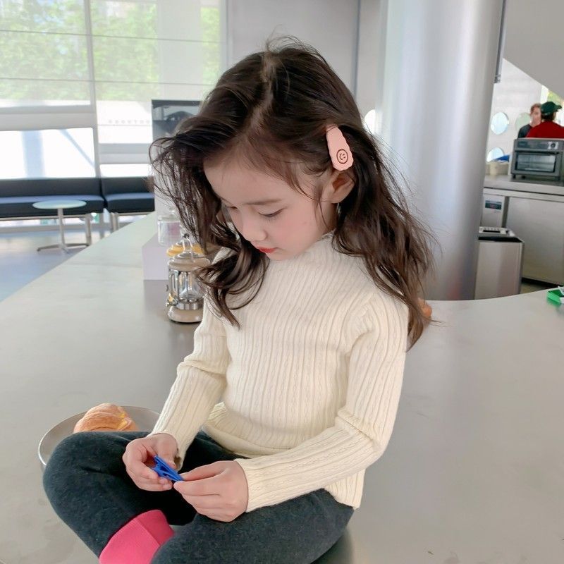 Picture of [in stock] Half-high collar girls' base sweater 2025 autumn and winter new foreign-style wooden ear sweater children