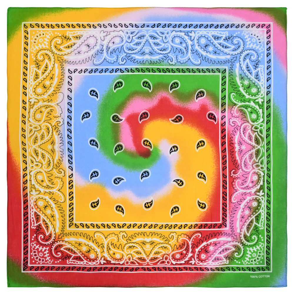 Picture of Europe and the United States outdoor 54*54 gradient tie-dyed cotton headscarf wholesale cross-border cotton seamless printed square bandana