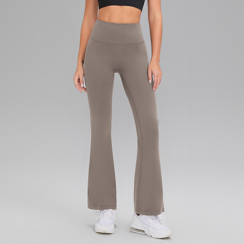 Picture of Lycra High-elastic Naked Shark Pants Hip-lifting High Waist Slimming Wide Leg Sports Fitness Flared Pants Women's Outer Wear Yoga Pants