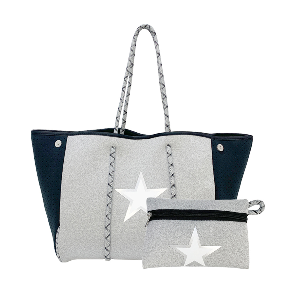 Picture of Diving Material Perforated Beach Bag European and American Fashion Portable Shoulder Strap Mother Bag Outdoor Casual Bag Portable Women's Bag for Women