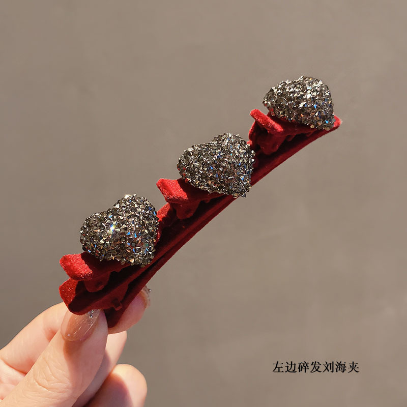 Picture of 4 suit lazy double-layer braided flocking hairpin female hair accessories side clip spring and summer simple bangs clip duckbill clip