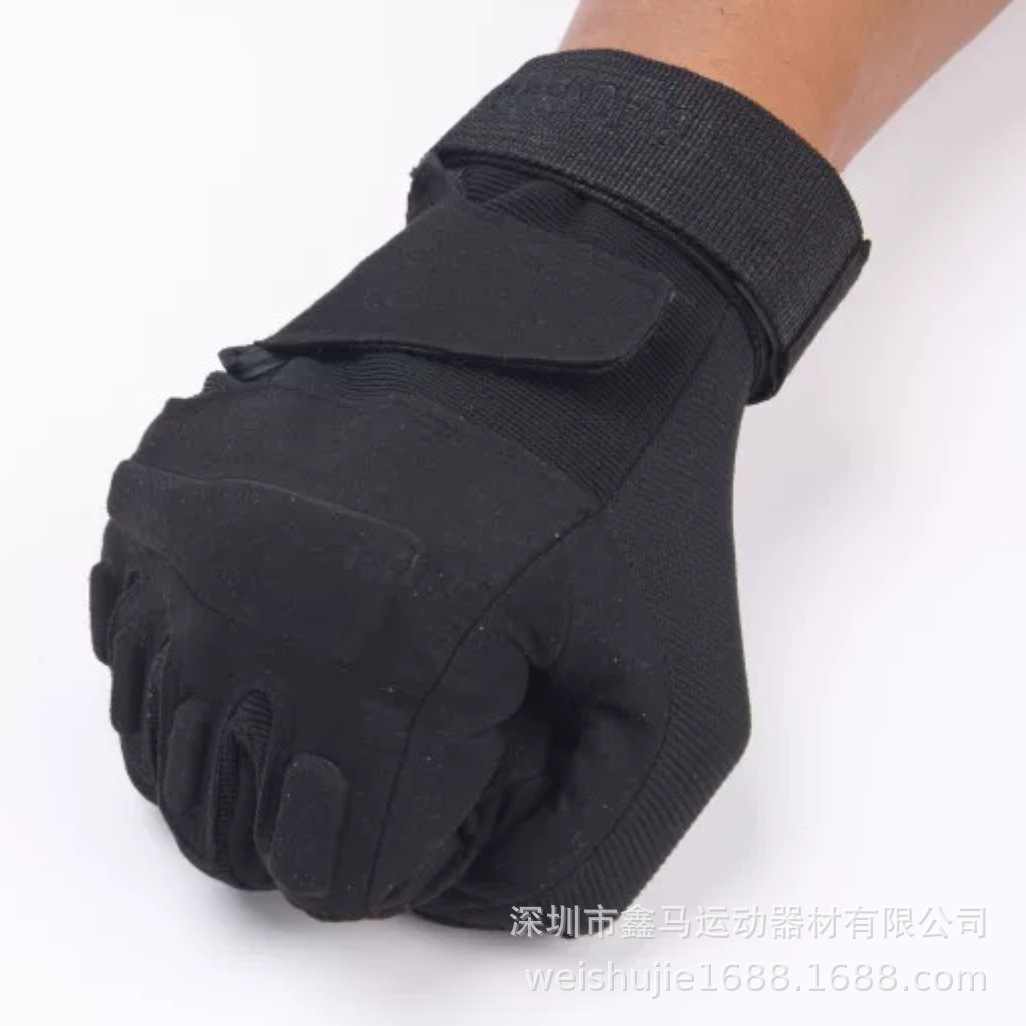 Black Hawk Full Finger Gloves Men's Tactical Long Finger Gloves Fitness Mountaineering Riding Military Fan Special Forces Training Wear-resistant Gloves
