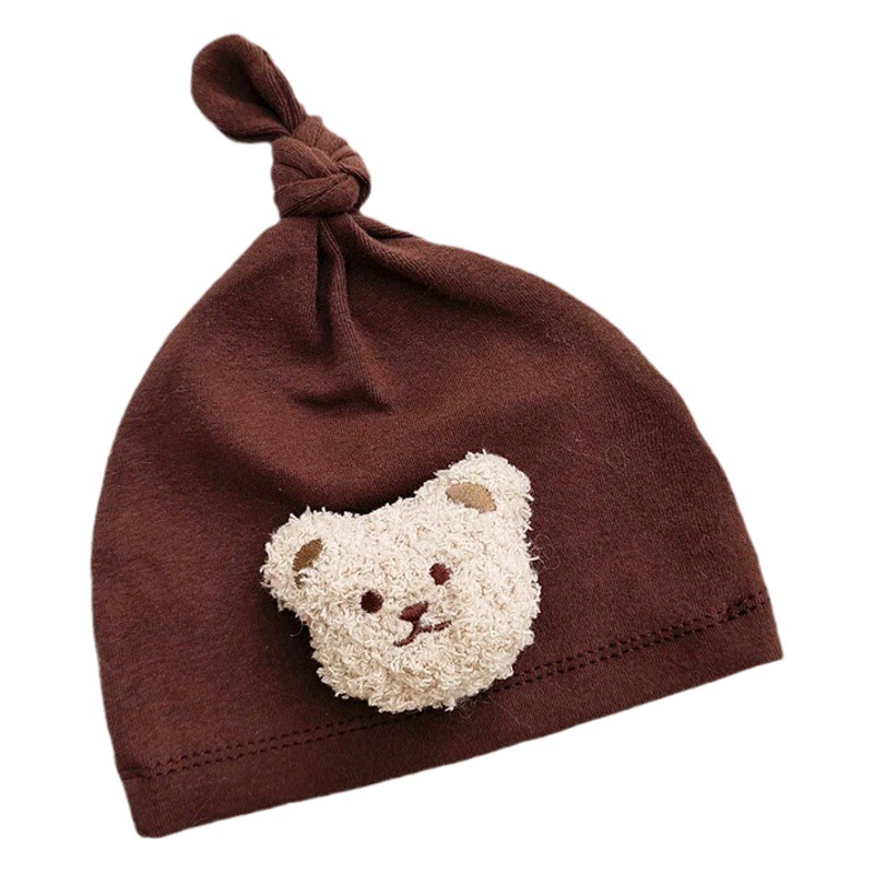 Korean Baby Cute Cartoon Bear Single Knot Fetal Cap Internet Celebrity Kidsren Spring & Fall Male and Female Baby Cute Pullover Chirp Hat