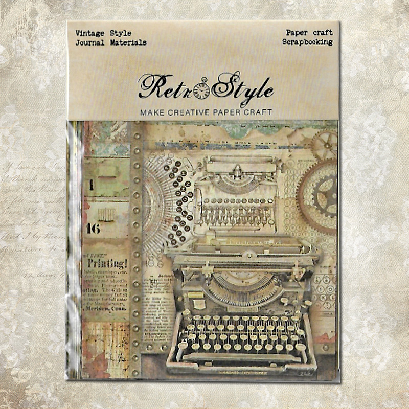 Retro style material paper DIY album scrapbook Journal material paper card material background paper R3519