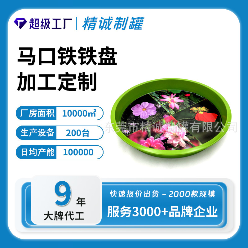 Picture of Large fruit plate iron plate printed tinplate tea tray metal plate