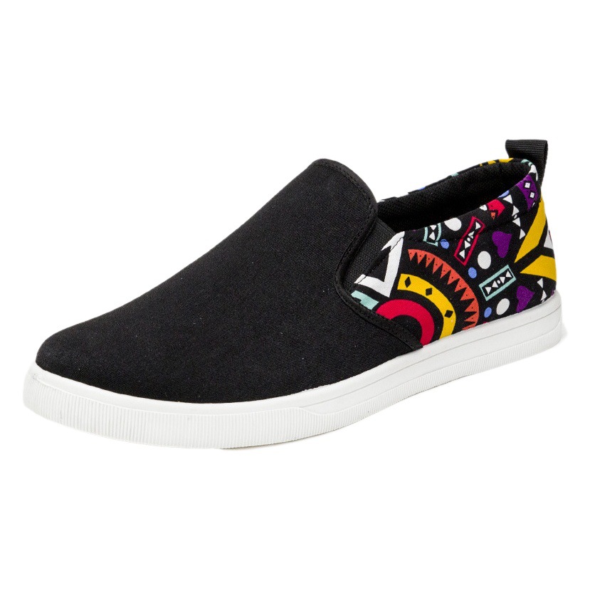 Foreign Trade Cross-border Men's Shoes Men's Casual Shoes with Beef Sole Comfortable and Breathable Slip-on Korean Style Hand-painted Canvas Shoes for Students