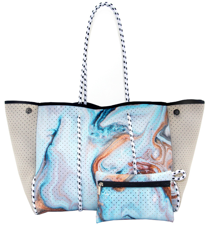Picture of Diving Material Perforated Beach Bag European and American Fashion Portable Shoulder Strap Mother Bag Outdoor Casual Bag Portable Women's Bag for Women
