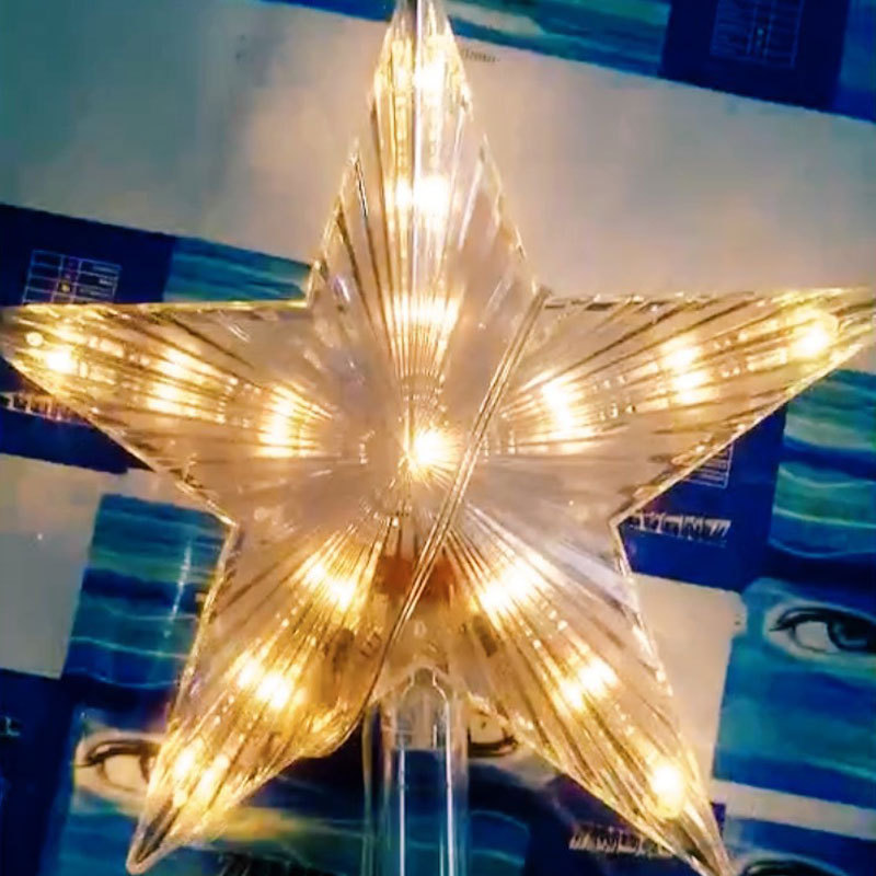 Picture of Cross-border Amazon Christmas Decorative Tree Top Light Outdoor Courtyard Holiday Decorative Light LED Five-pointed Star Tree Top Light