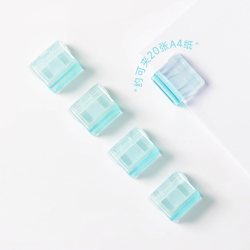 Picture of Push Clip Transparent Color Small Clip Office File Sliding Clip Student Test Paper Data Storage Fixed Push Clip