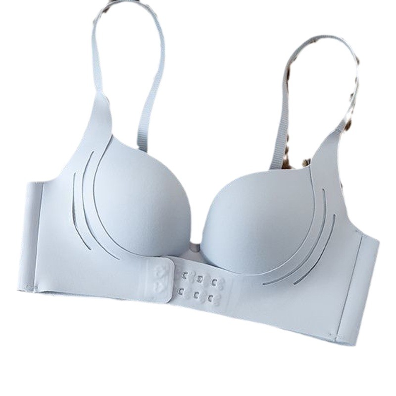 Women's underwear small chest push up large seamless wireless breast contracting anti-sagging flat chest bra summer thin suit