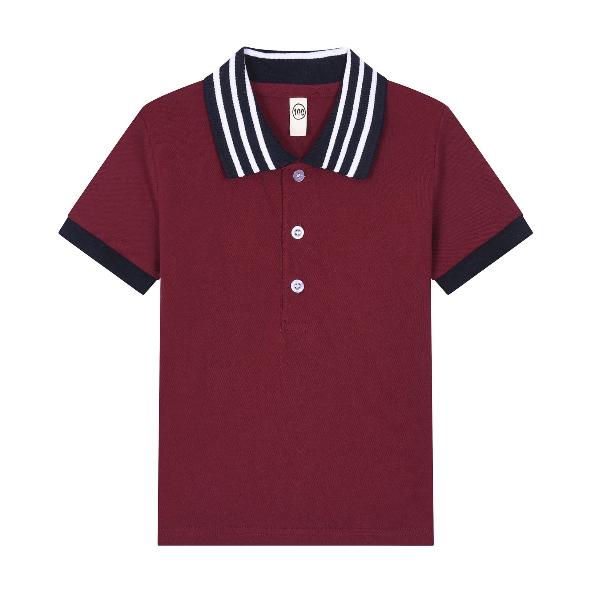 Picture of Kids Kidsren's T-Shirt Long-Sleeved Pure Cotton White Lapel Boys Polo Shirt Girls Primary School Students Middle School Uniforms