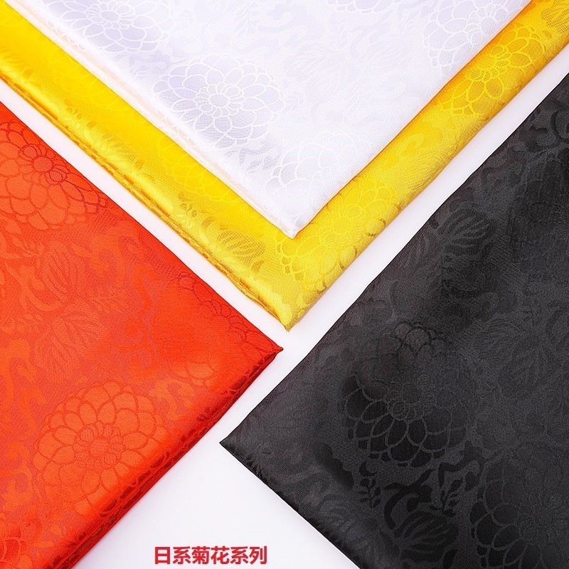 Stretchless polyester Japanese chrysanthemum jacquard fabric hotel placemat square towel restaurant napkin cloth bright color D jacquard fabric