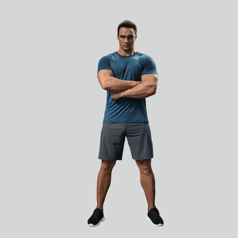 Picture of LULU quick-drying sports T-shirt men's summer casual Ice Silk breathable top thin outdoor running fitness training clothes
