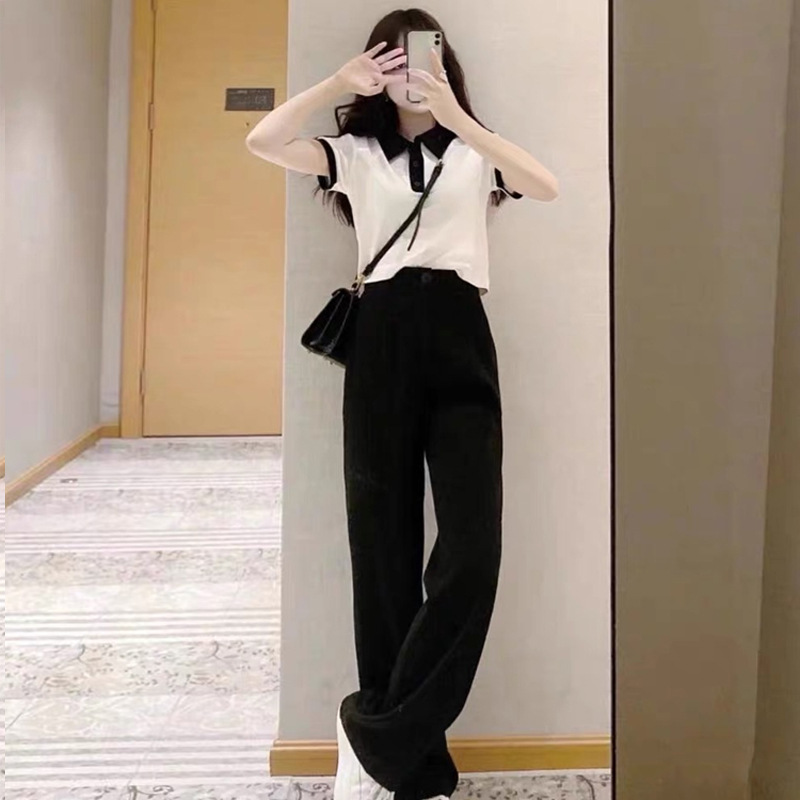 Casual Suit 2025 New Style Petite Women's Light Mature Style Goddess Style Wholesale Wide Leg Pants Two-Piece Set