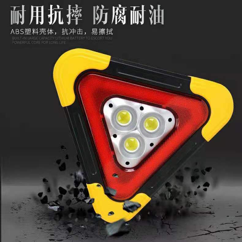 Picture of Solar Triangle Warning Light Led Rechargeable Lighting Car Warning Sign Emergency Strobe Light Work Light