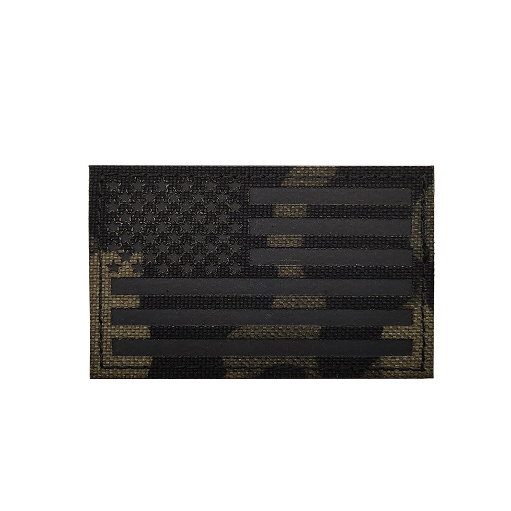 Picture of Haike Outdoor Spot Laser Cut American Ir Reflective Tactical Morale Badge Reflective Velcro Strip Flag