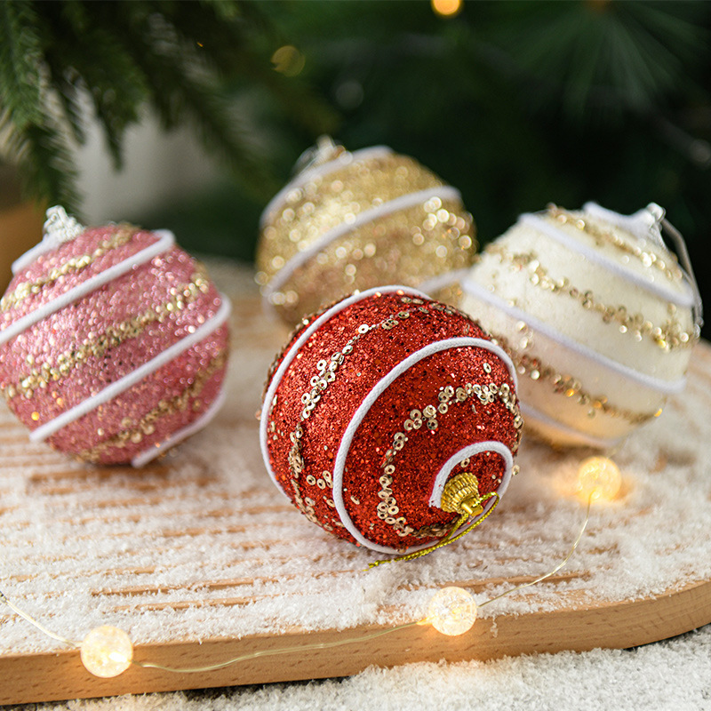 Hong Kong Heng Christmas Tree Decoration Hanging Ornaments Color Ball Christmas Ball 8CM Christmas Decoration Hanging Ball Arrangement Christmas Ornaments