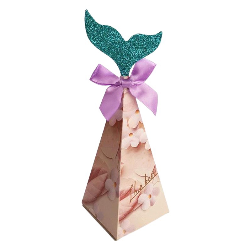 New Hot Mermaid Candy Box Wedding Creative Candy Box Baby Birthday Party Triangle Box