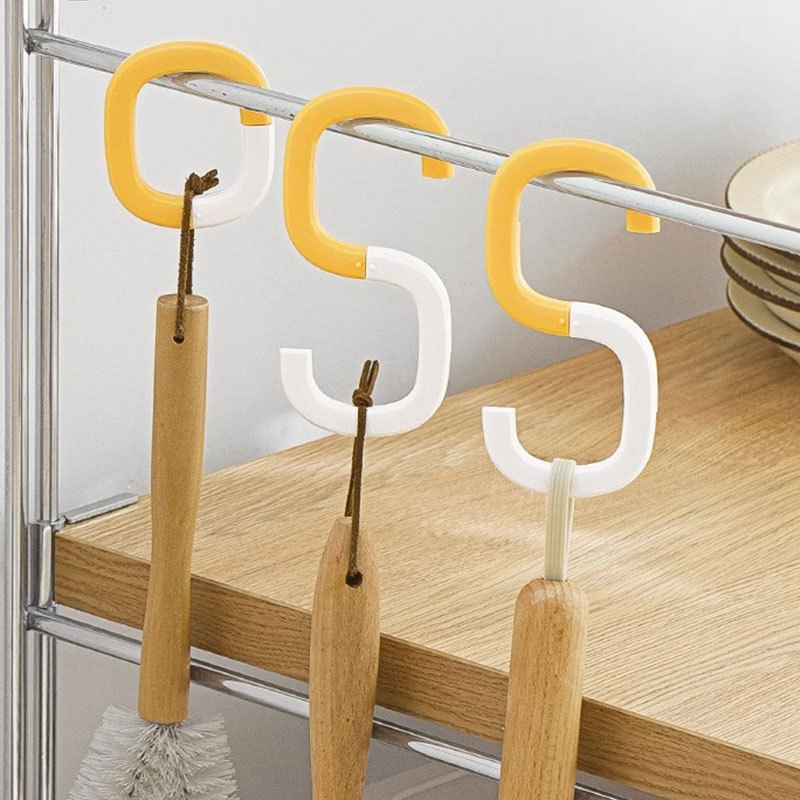 S-shaped hook multifunctional hook clothes hook windproof plastic snap-on wardrobe hook kitchen bathroom hook