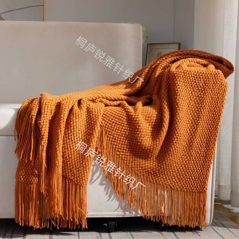 Picture of Cross-Border Simple Style B&B Decorative Blanket Air-Conditioning Blanket Nap Blanket Blanket Sofa Blanket Sofa Blanket High-End