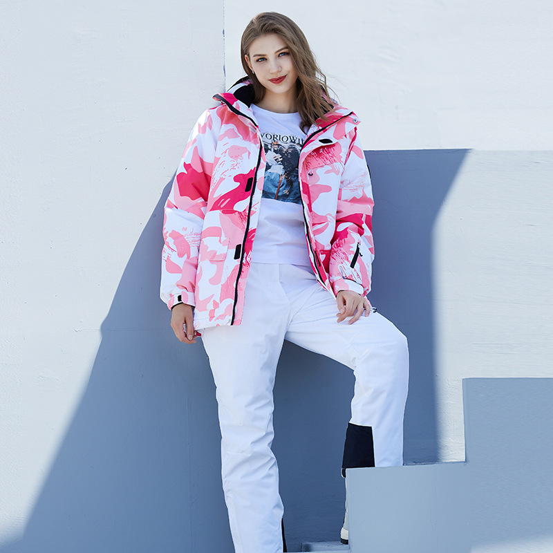 New Style Ski Suit suit Women's Winter Outdoor Windproof Water-splashing Warm Thickened Snowboard Double-board Ski Pants
