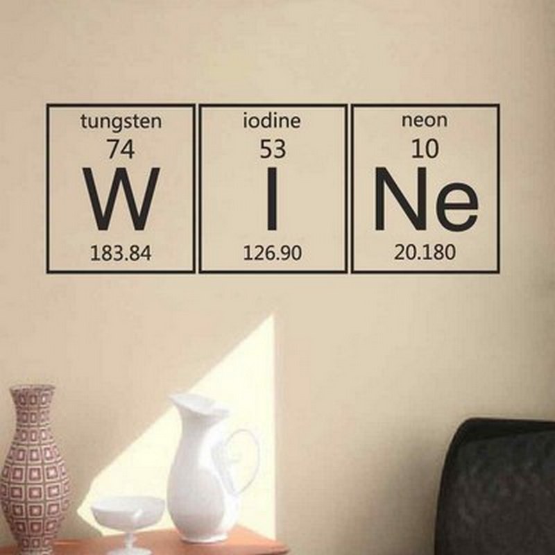 W I Ne element periodic table pattern creative carved wall stickers art home wall stickers