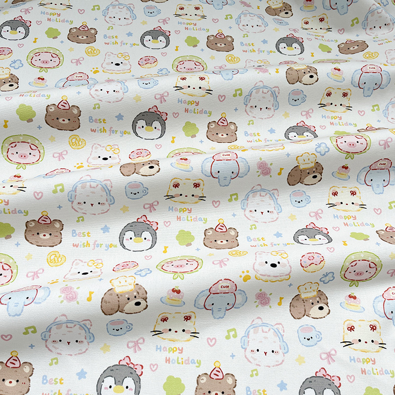 Penguin Music Rabbit All-Cotton Eight-An Canvas 1.5m Width 1.0m Price Package Jacket Vest Handmade DIY Fabric