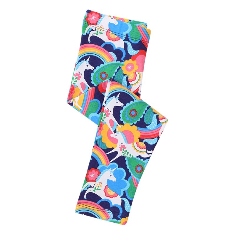 2025 Spring Girls Leggings Cartoon Unicorn Digital Print New Children's Pants Wholesale Distribution
