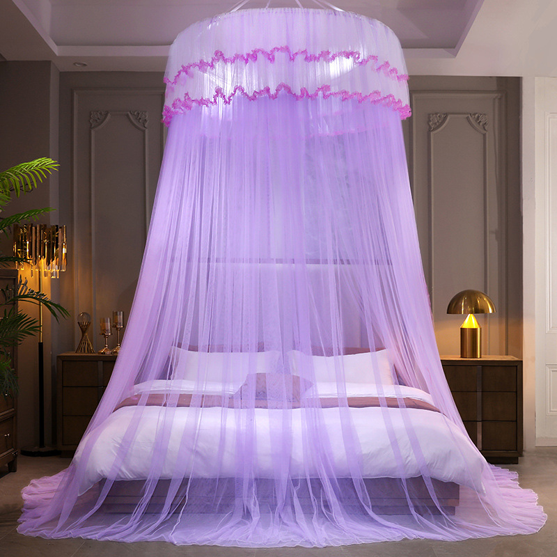 Picture of Mosquito net installation-free ceiling dome encryption foldable tattoo home 1.5 meters 1.8 bed princess wind ceiling floor
