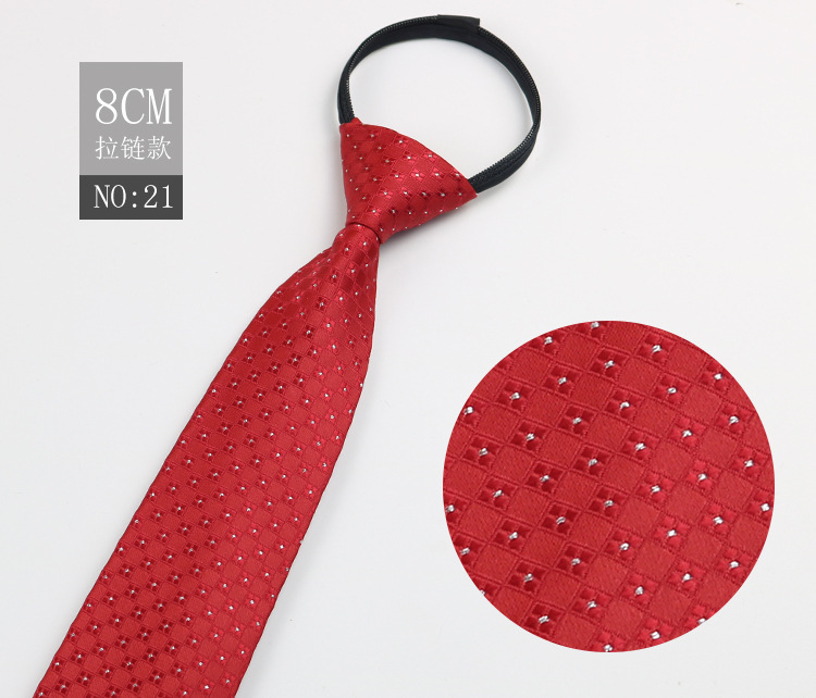 Picture of Factory Black Men's Tie Striped Blue Business Tie Lazy People Knot Free Zipper Tie in stock Wholesale