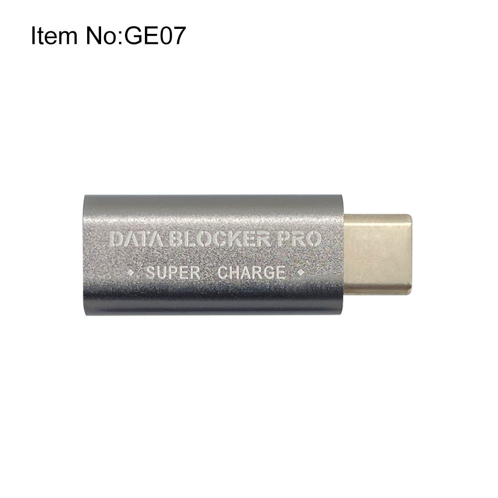 Picture of USB-C data blocker anti-theft refresh product appearance aluminum alloy material support fast charging blocking data