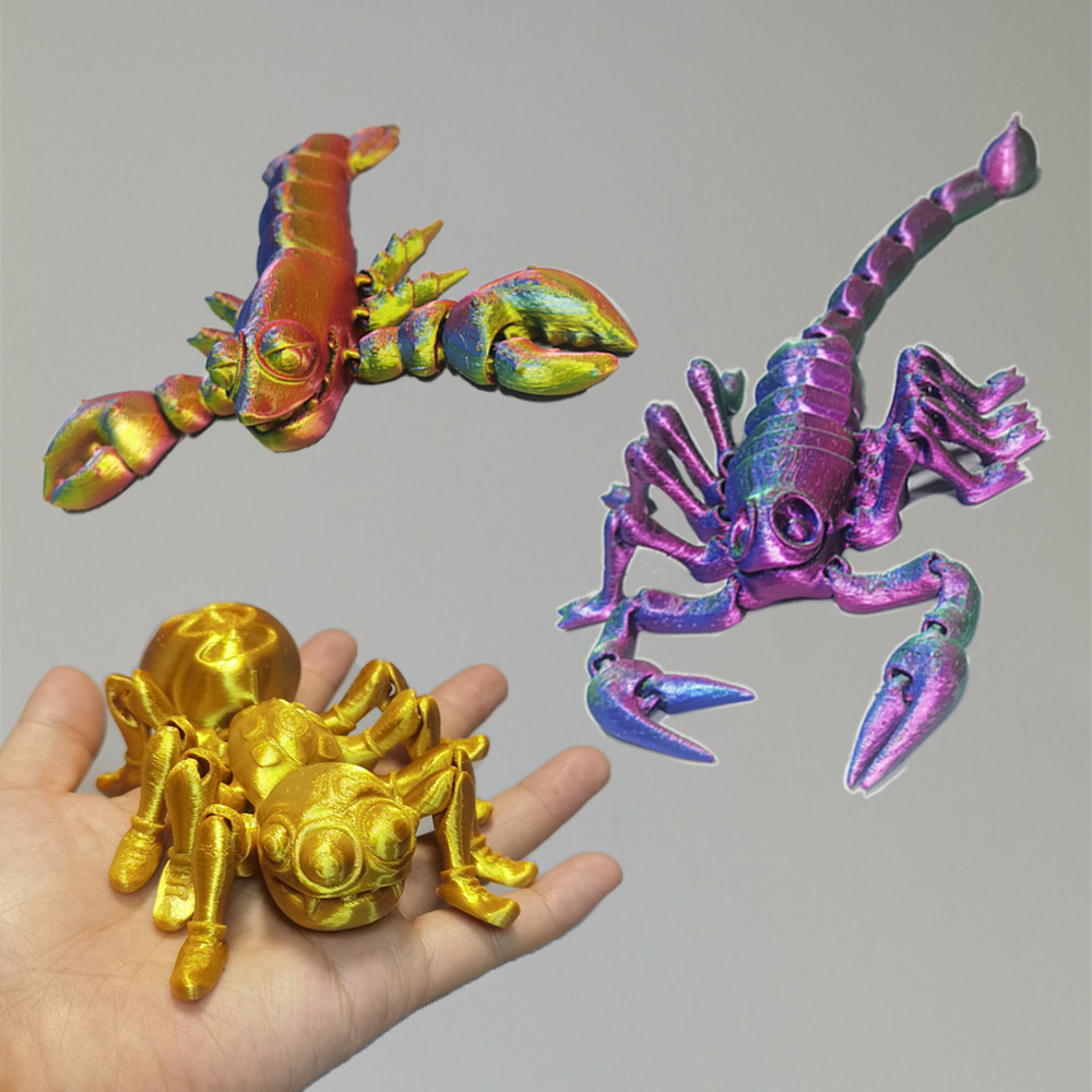 Special Offer Jewelry Toys Spider Lobster Scorpion 3D Printed Ornaments Artificial Animal Dolls Plastic Stall Souvenirs
