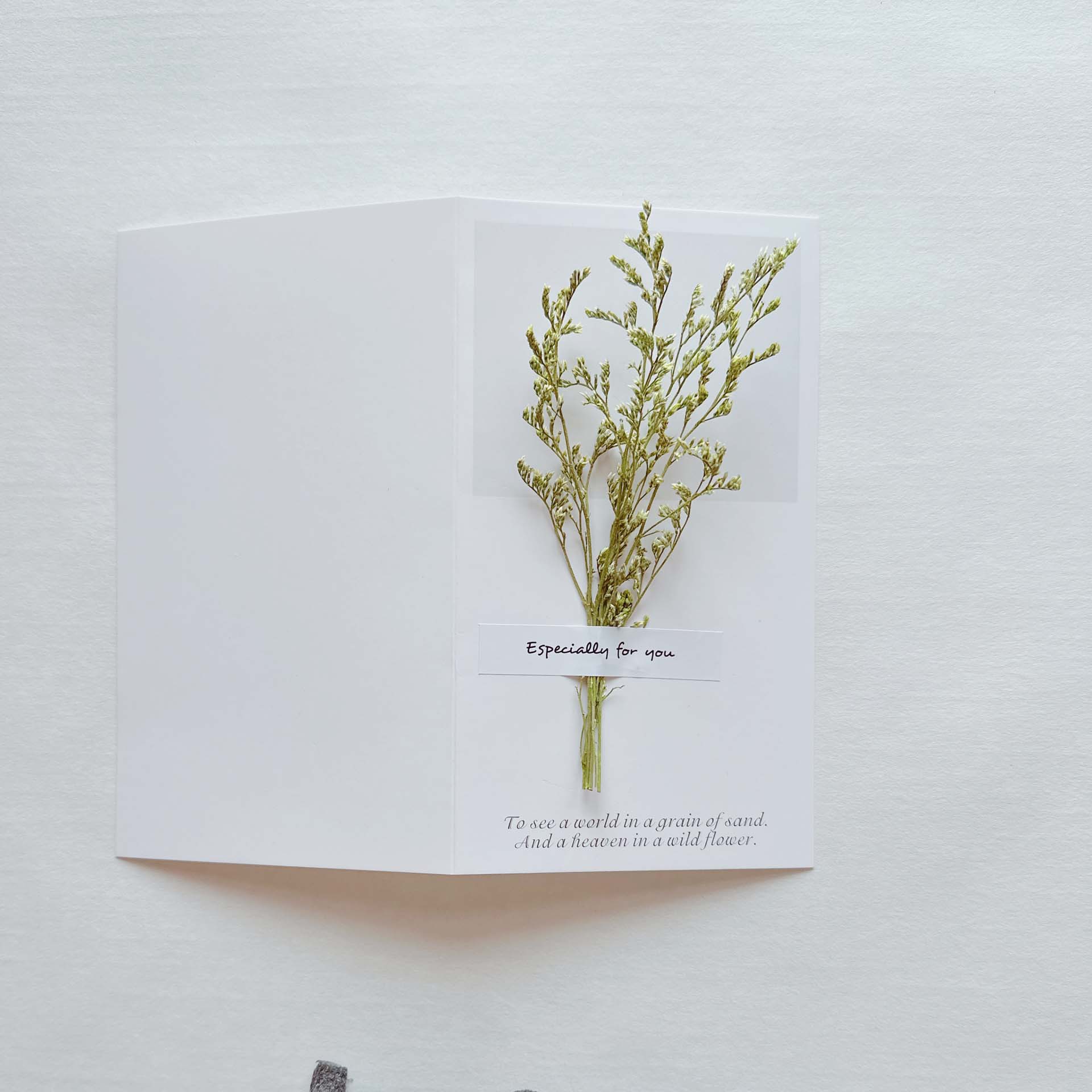 Picture of Gypsophila Dried Flower Greeting Card Birthday Greeting Card Creative Handmade Card Mid-Autumn Festival Handwritten Creative Universal Greeting Card