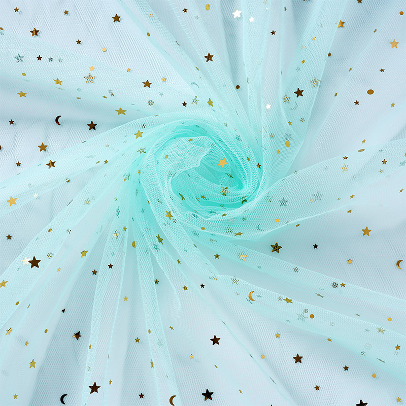 Picture of Star Moon Mesh Fabric Star Gauze Star Moon Yarn Decorative Background Gauze Skirt Yarn Sequin Soft Yarn Handmade diy