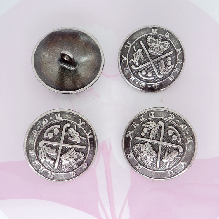 Retro British style button small fragrant style pattern metal hand sewing button suit tweed coat alloy button 22MM