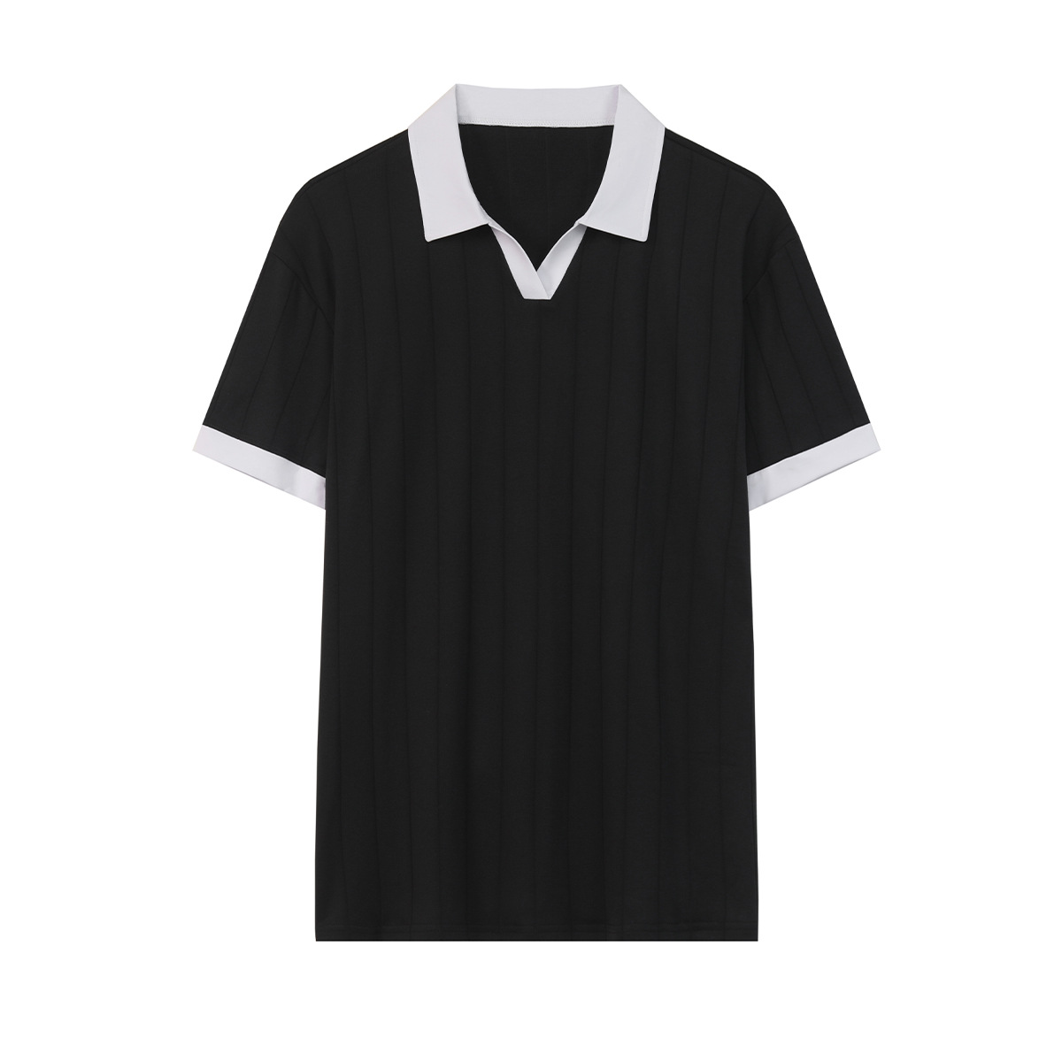 Picture of Amazon Summer Cross-Border Men's New Pure Color Lapel Casual Sports Short-Sleeved T-Shirt Men's Hip-Hop Polo Shirt