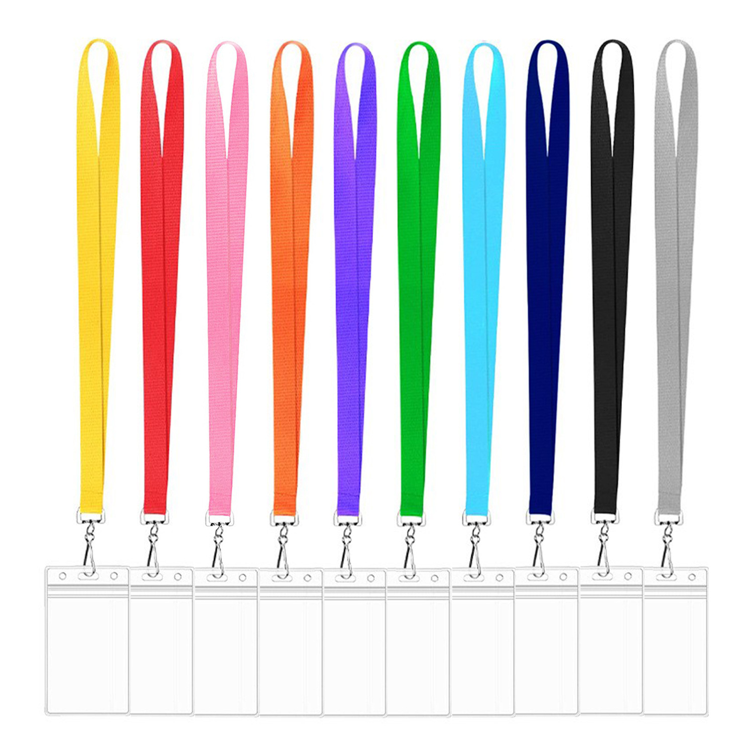 Color polyester eight-character buckle lanyard certificate lanyard PVC card certificate lanyard
