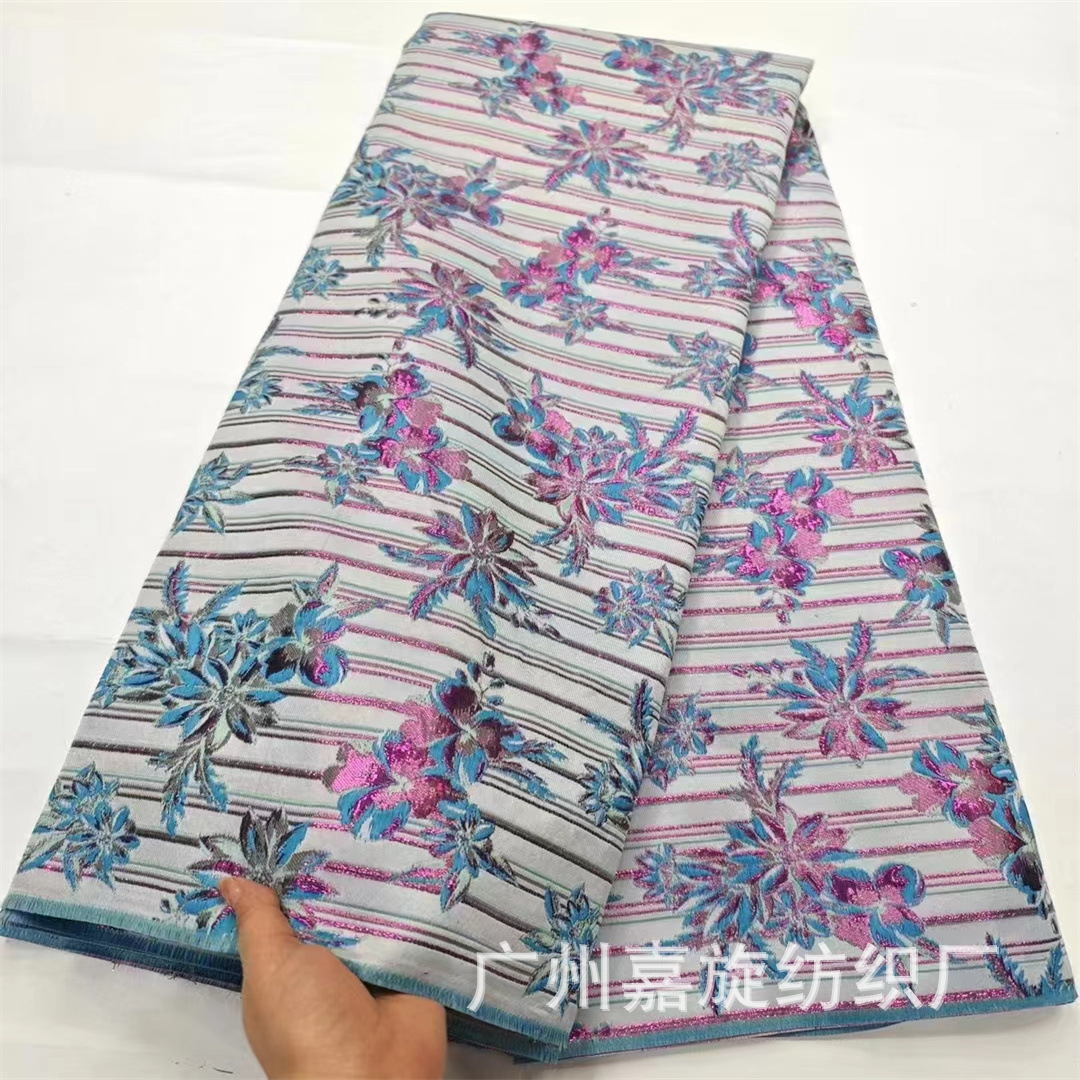 Chinese style striped plum blossom three-dimensional relief texture jacquard fabric yarn-dyed dress fashion embroidered cloth JX4125