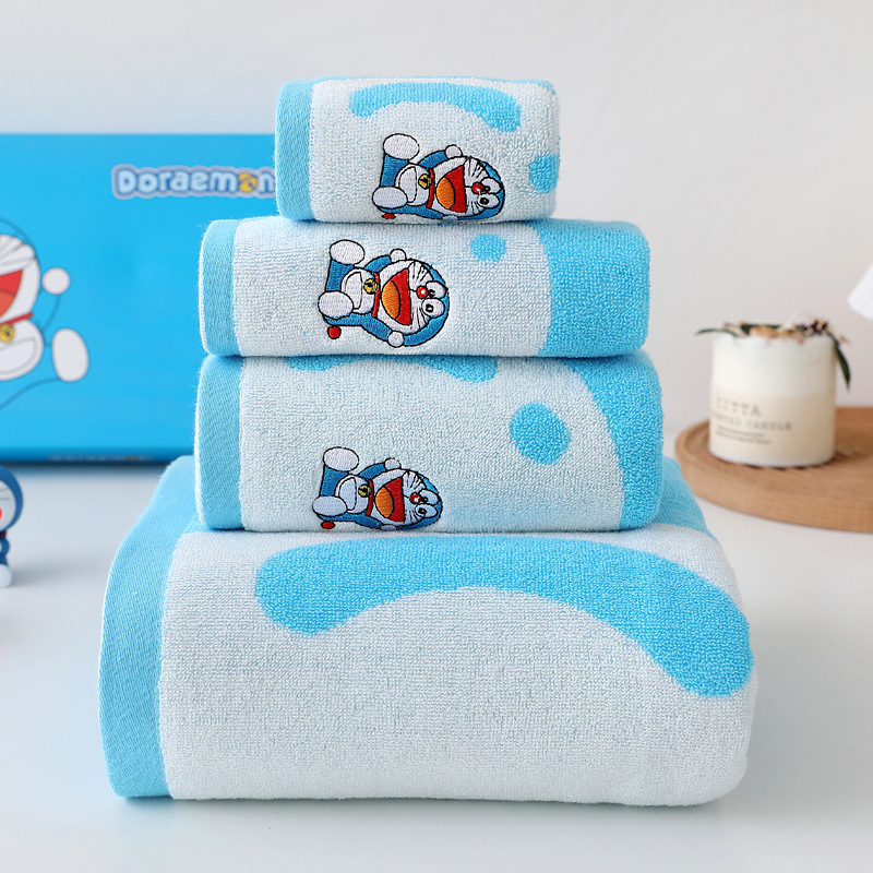 Picture of Doraemon Pure Cotton Towel Bath Towel Soft Absorbent Thickeneded 100 Cotton Towel Type a Maternal and Infant Grade Bath Towel Pure Cotton