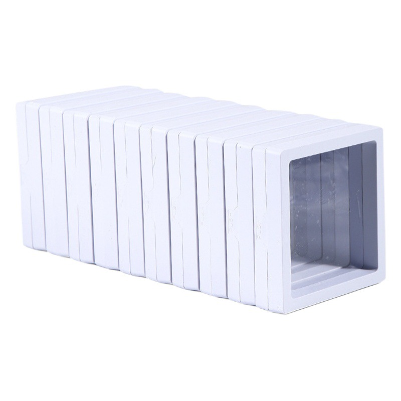 In stock square jewelry small packing box high-grade transparent PE box ring earrings gift box small batch gift