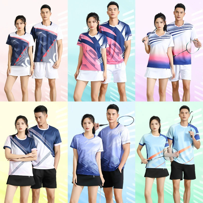 New Badminton Clothes Sports suit Men's and Women's Summer Volleyball Training Clothes Table Tennis Clothes Feather Clothes Printing Quick-drying